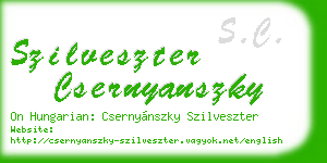 szilveszter csernyanszky business card