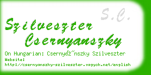 szilveszter csernyanszky business card